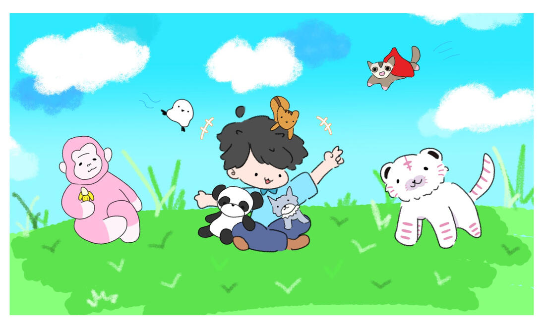 A garden of happiness of Kobayashi Hirotaka, one of my favourite voice actors. In this, he is surrounded by the different animal mascots of his channel. A garden of happiness of Kobayashi Hirotaka, one of my favourite voice actors. In this, he is surrounded by the different animal mascots of his channel.