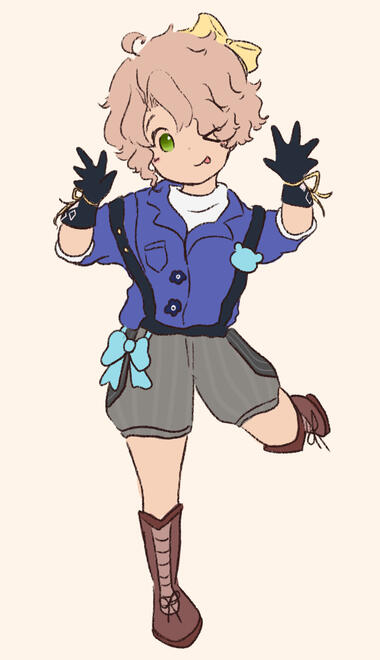 Almond in Albedo's collab exploration outfit. Almond in Albedo's collab exploration outfit.